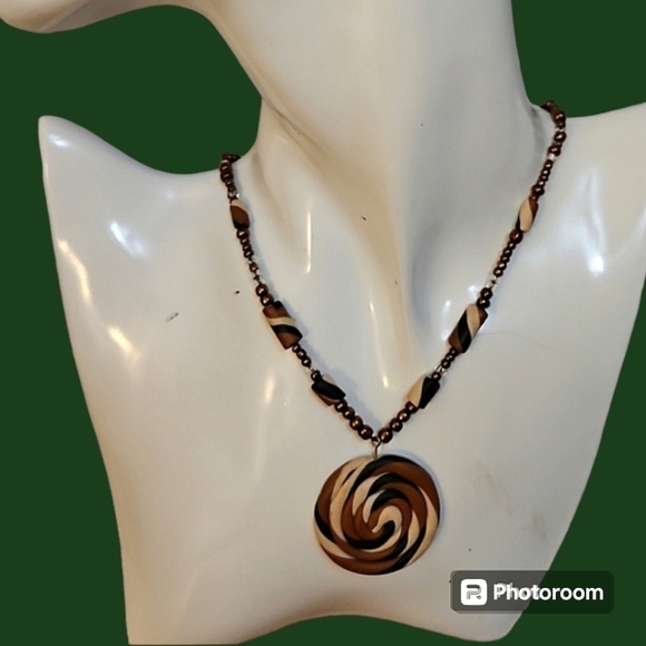 HANDMADE Polymer Clay Glass Beaded Lollipop Pendant Necklace - Picture 1 of 6
